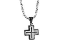 Generico Collana Con Croce Per Uomo E Donna, Placcata In Oro Massiccio, Con Catena A Croce, Zirconi Cubici, Ciondolo Audace, Accessori Per Gioielli Alla Moda, Fede, Halloween, Natale, Nero 1