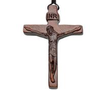 Genérico Collana con crocifisso in legno - Gioielli vintage | Collana a goccia regolabile | Accessorio alla moda per uomo e donna in legno naturale, regalo unico per lui o lei, Consulte la descripción
