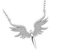 Generico Collana con d ' angelo con scintillanti pietre zircone da donna, perfetta da indossare ogni giorno e per occasioni speciali Gioielli alla da donna