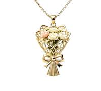 Generico Collana con fiori - Collana con vaso alla e regolabile | Elegante catena di gioielli mini vaso indossabile per laurea, compleanno, matrimonio e anniversario