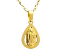 Generico Collana con Medaglietta Madonnina | Vergine Maria in Acciaio Inossidabile | Gioiello Religioso per Donna | Colore Oro