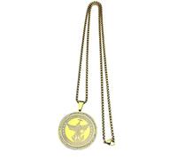 Generico Collana con medaglione di San Arcangelo per donne Uomini Catena di scudo con cavalieri di strass color oro
