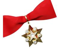 Generico Collana con nastro a stella in lega delle forze sovietiche, design accurato, spilla con ciondolo retrò, gioielli in lega da 4 cm, per esposizione, distintivo commemorativo