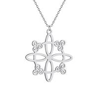 Generico Collana con nodo celtico della strega in acciaio inossidabile per donne Regalo di collana di moda per gioielli di stregoneria
