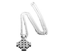 Generico Collana con pendente a croce di Gerusalemme gotica per donne uomini collare a collare hip hop croce crociate Crusader Gioielli N1815-2S03