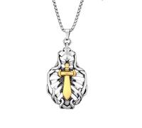 Generico Collana con pendente a croce di spada alla moda Collana da uomo Moda Accessori retrò per gioielli Regalo per il festival