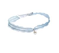 Generico Collana Con Pendente Choker In Pizzo Blu Con Clavicola A Cuore Da Donna