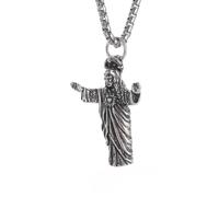 Generico Collana con pendente di statua a corpo intero di Messiah Gesù per uomini e donne, amuleti religiosi, tendenza regalo di gioielli, accessori, accessori