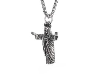 Generico Collana con pendente di statua a corpo intero di Messiah Gesù per uomini e donne, amuleti religiosi, tendenza regalo di gioielli, accessori, accessori