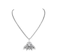 Generico Collana con pendente Moon Moth per donna, Charm retrò, Hip Hop, Punk, Accessori per gioielli, Regalo Rock, Tendenza, Moda