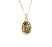 Generico Collana con pendente multicolore con perline per uomini e donne, classico cristiano della Vergine Maria, Preghiera del Rosario, Amuleto Religioso, Dono Religioso