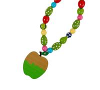 Generico Collana con perline legno frutta per le gioie della dopamina che promuove giocosa e comfort quotidiano