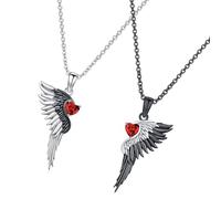 Generico Collana con simbolo d ' amore romantico con ciondolo con ' angelo e diavolo Eleganti gioielli unisex per coppie Collana con del diavolo angelico