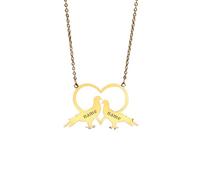 Generico Collana con Uccello dell'Amore in forma di Cuore Catena Personalizzata Nome Personalizzato Ragazzo Ragazza, Regalo di Famiglia per Donne Ciondolo Uomini