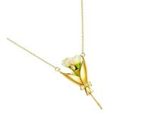 Generico Collana Con Vaso - Ciondolo Floreale Estetico, Collana A Molla In Rame, Accessorio Creativo Durevole, Pratico Gadget Per Le Vacanze | Ornamento Affidabile Per La Moglie, La Figlia, La Nonna