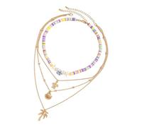 Generico Collana Costiera - Catena Multistrato a Stelle Marine,Collana Regolabile Impermeabile Alla Moda Per Abbigliamento Casual Matrimoni Compleanni Balli Di Fine Anno Vacanze Damigelle