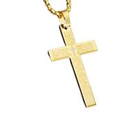 Generico Collana cristiana da uomo, collana a catena della Bibbia da uomo - Collana a catena Ciondolo sacro - con credenza a sacra in acciaio inossidabile, gioielli cristiani per donna