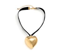 Generico Collana da uomo, ciondolo esagerato con grande cuore d'amore Collana a collo corto per donne Catena regolabile gotica nera in velluto per San Valentino per il mercoledì gioielli