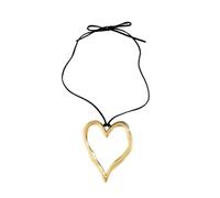 Generico Collana da uomo, collana a collo a collo con grande grande corde d'amore esagerato per donne, catena regolabile a nodo gotico nodato Y2K
