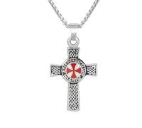 Generico collana da uomo, collanze retro punk croce dei templari croce dei templari per uomini accessori di moda femminile gioielli regali
