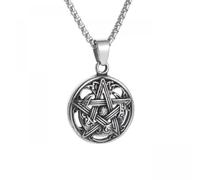 Generico collana da uomo, pentagramma di stregoneria Collana per uomini ebraico ebraico Quattro lettere con pendente di Salomone con rune