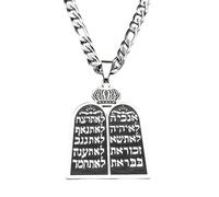 Generico Collana da uomo, rotolo ebraico della Torah Dieci comandamenti Collane uomini donne Ebraismo d'oro Preghiera ebraica Shema Israele Gioielli