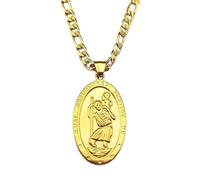 Generico collana da uomo, San Cristoforo Proteggi Noi Collana di Juses per donne Medaglia d'oro per uomini Amuleto cristiano Catena di gioielli Regalo