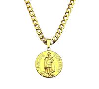 Generico Collana da uomo, Sanctus Expeditus Medal Pendente Collana per uomini Donne Oro Cattolicesimo Amuleto Hip Hop Catena Gioielli