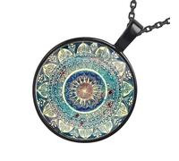 Generico Collana di fiori vintage, ciondolo in vetro artigianale | Gioielli floreali alla moda, collana a ciondolo yoga unica, accessorio per il fascino dei fiori di vetro artistico per donne