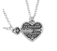 Generico Collana di Forma Con Cuore Con Lettere SOLO IL POSSESSORE DELLA CHIAVE PUÒ APRIRE IL MIO CUORE Collana & Ciondolo Per la Ragazza Regalo del Fidanzato