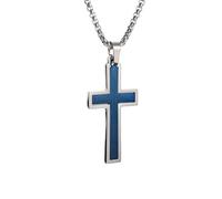 Generico Collana di Gesù per uomini e donne, Croce Classica, blu, gioielli di preghiera per la chiesa, doni religiosi