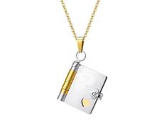 Generico Collana di libro personalizzata per figlia - mia figlia incredibile collana di libro, gioielli multi-strato apribili porta amore eterno, regalo per le figlie (C)