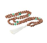 Generico Collana Di Perline Mala In Legno Da 6 Mm Per Uomo E Donna, Con Nappa, Portafortuna, Rosario, Collana Di Perline In Avventurina Bodhi, Gioielli Fatti A Mano, Regali