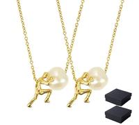 Generico Collana di Sisifo, L'eterna ascesa indossata vicino al cuore, Ciondolo ispiratore della mitologia che simboleggia persistenza e forza, Ciondolo regalo resilienza, Trasmetti Ti amo (2pcs)