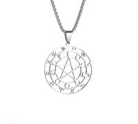 Generico Collana di stregoneria per uomini e donne, 12 segni zodiacali, collana di divinazione e pentacolo lunare, gioielli squisiti, moda