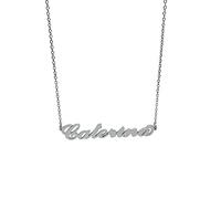 Generico Collana Donna con Nome CATERINA in Acciaio in corsivo Elegante Girocollo Regolabile Anallergico Color Argento Confezione Regalo Inclusa