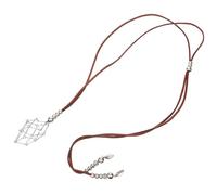 Generico Collana Gabbietta Elegante e Semplice Regolabile Porta Pietre di Cristallo in Cuoio e Metallo da Abbinare a Gonne o Costumi