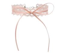Generico Collana girocollo in pizzo rosa con cuore vintage estetico gotico per accessori da donna(Pink 2)