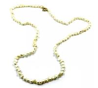 Generico COLLANA IN ORO GIALLO 18K, 750, PERLE BIANCHE, OVALI, ACQUA DOLCE, BAROCCHE, LUNGHEZZA 60 CM.