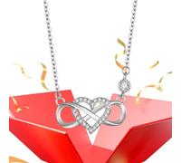 Generico Collana Infinito Cuore Donna Gioielli Eleganti e Moderni | Simbolo Amore Eterno per Mogli Madri San Matrimoni Eventi Speciali