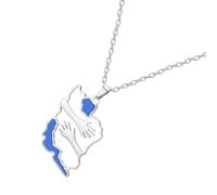 Generico Collana Iran per Donna - Collana in Acciaio Inossidabile con Benedizione di Pace - Gioiello Persiano Patriottico con Motivo di Abbraccio | Regalo per Uomo, Adulto, Ragazzo, Studente,