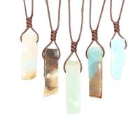 Generico Collana irregolare intrecciata piatta e lunga con pietre di ametista, agata rossa e occhio di tigre - Gioielli con pietre preziose di sette colori(Amazon(single))