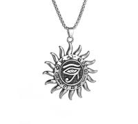 Generico Collana pendente dell'Antico Egizio con l'Occhio del Sole di Horus per uomini e donne, Dio con Aquiterra d'Aquila, Amuleto Onnisciente, Dono di Gioielli