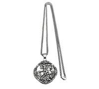 Generico Collana pendente Saint George PROTECT US per donne Uomini Colore oro Collana St. George Choker Jewelry