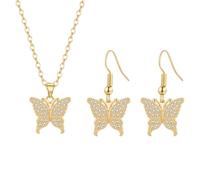 Generico Collana pendente stile moda minimalista con perla d'acqua dolce e piccolo pesce rosso, collana versatile a clavicola, orecchini da donna come regalo