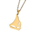 Generico Collana per barche a vela Ocean Sea Chain Nave da Vela Regalo per Donne Pendente Colore Oro Moda Tendenza