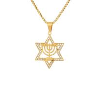 Generico Collana per esagrammi color Stella di Davide ebraica per uomini, donne, Israele Ebraismo ebraico Regalo per gioielli