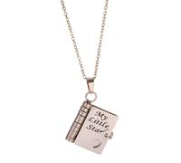 Generico Collana personalizzabile a forma di libro My Little Star per figlia, collana My Incredible Daughter BookNecklace, porta con sé un amore eterno (Silver)