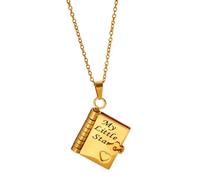 Generico Collana personalizzabile a forma di libro My Little Star per figlia, collana My Incredible Daughter BookNecklace, porta con sé un amore eterno (Gold)