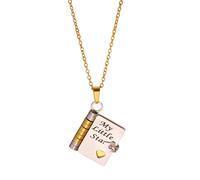 Generico Collana personalizzabile a forma di libro My Little Star per figlia, collana My Incredible Daughter BookNecklace, porta con sé un amore eterno (Gold-1)